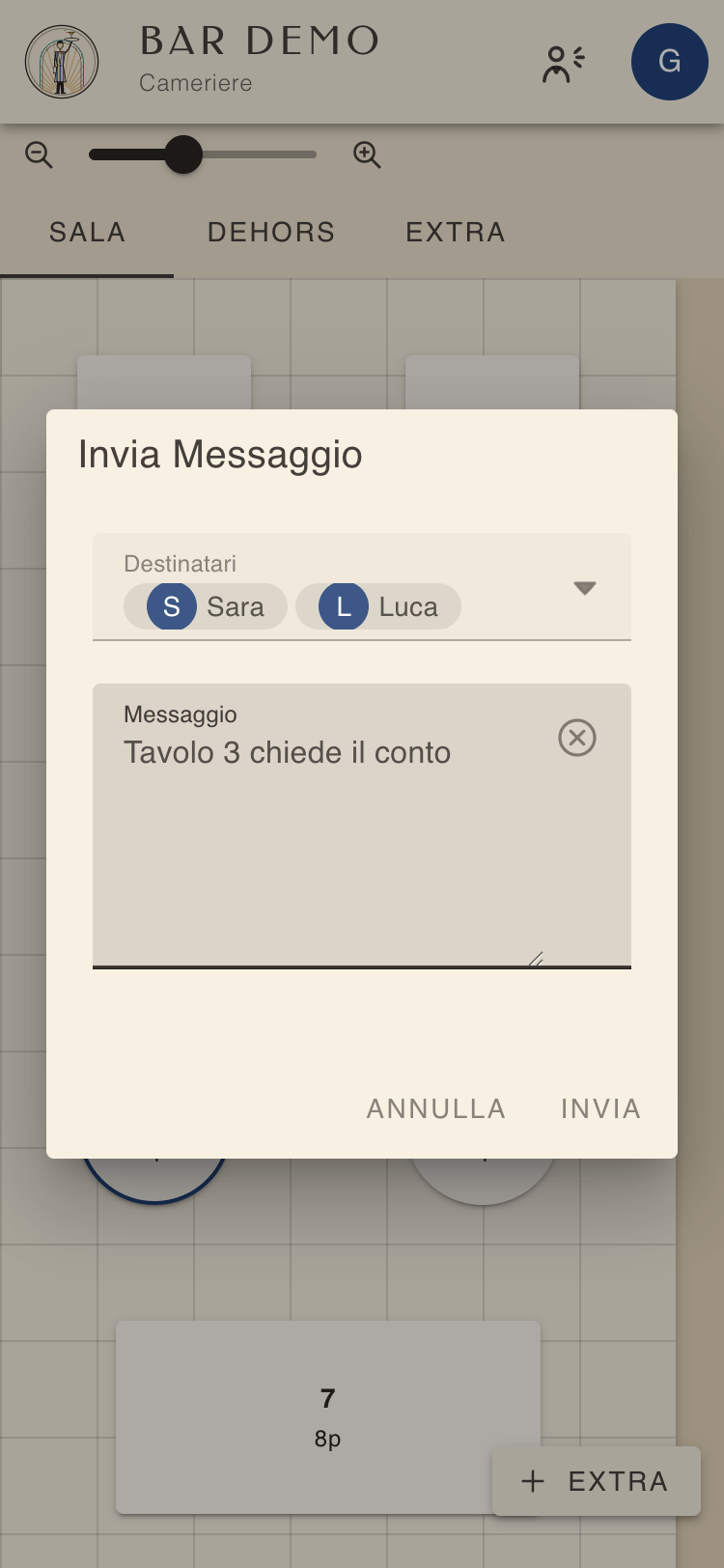 Finestra Invia Messaggio